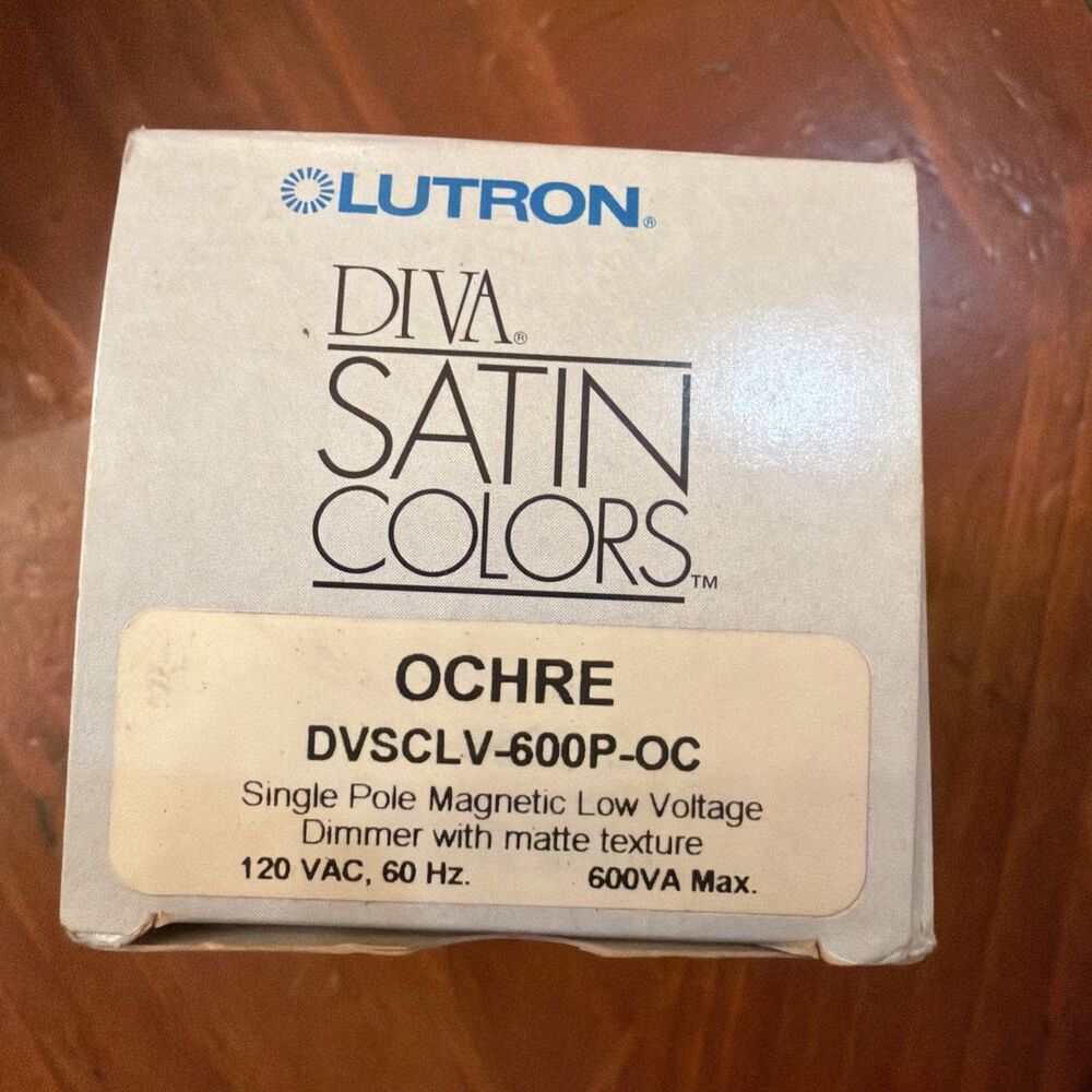 New Lutron Diva DVSCLV-600P-OC 600VA Magnetic Low Voltage Dimmer Ochre NOS